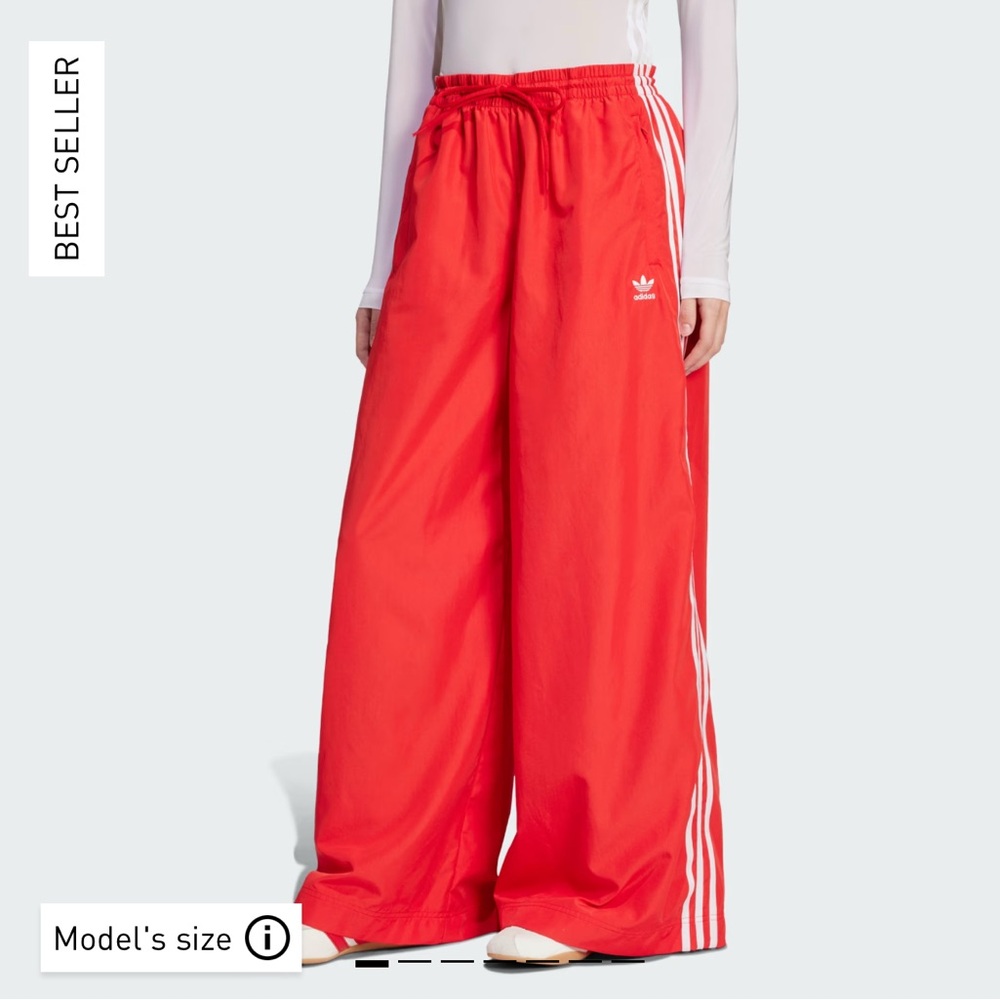 Adidas Women's Red Wide-Leg Pants